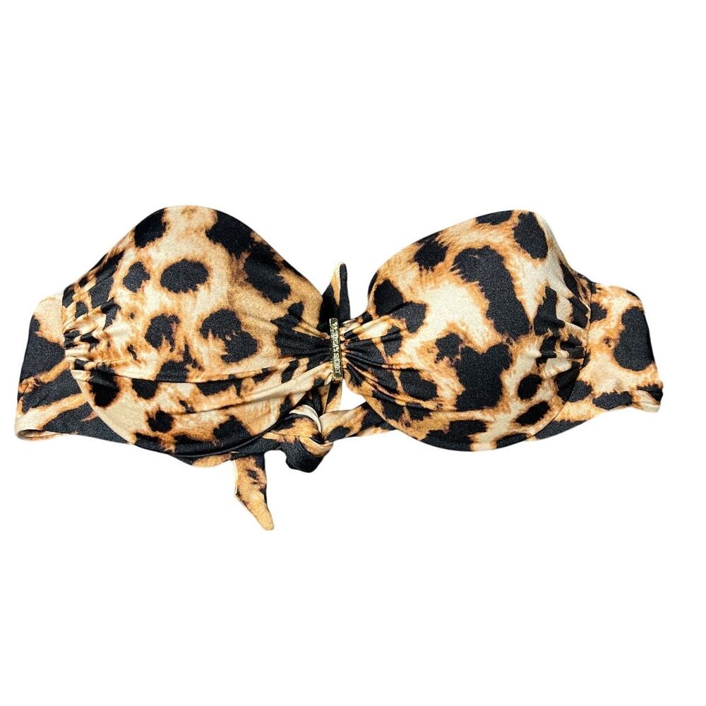 Victoria's Secret Victoriaโs Secret Animal Print Bandeau Bikini Top Size 32D